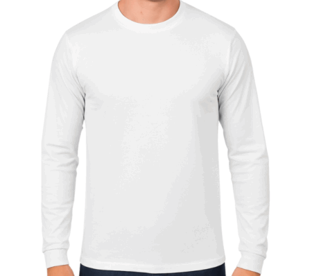 Camiseta de Malha Fria | Manga Longa | Branca