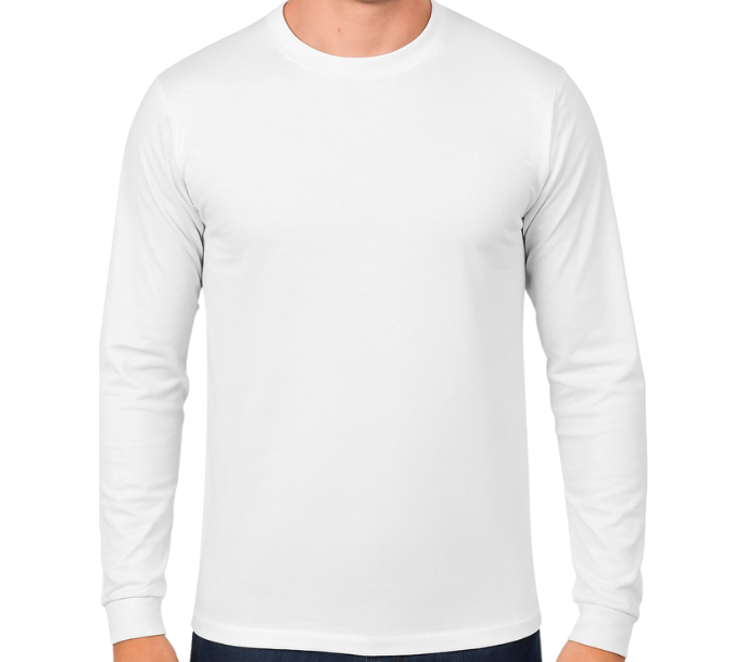 Camiseta de Malha Fria | Manga Longa | Branca