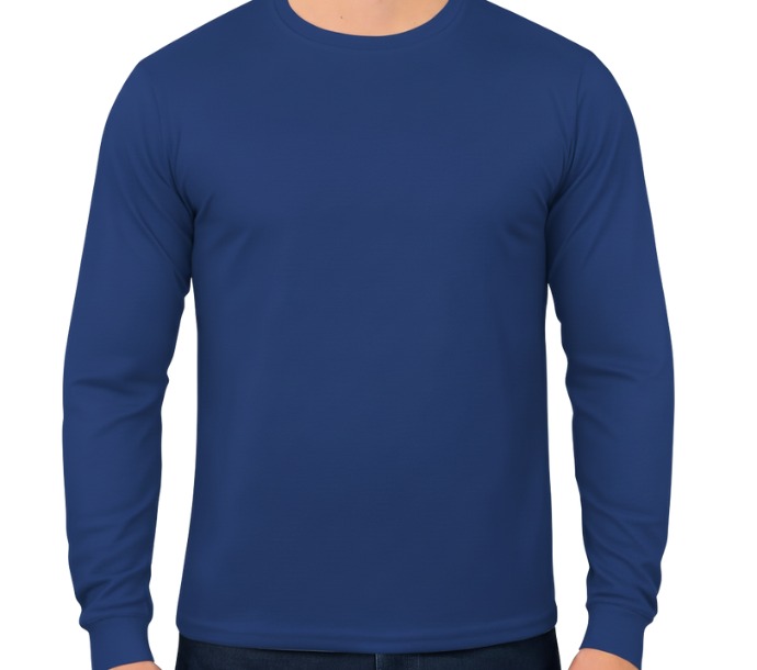Camiseta de Malha Fria | Manga Longa | Azul Royal