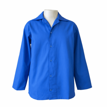 Camisa Profissional em Brim Aberta  I Manga Longa I Azul Royal