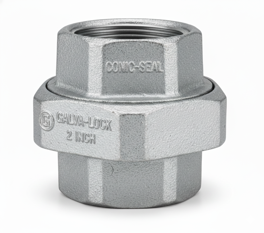 União Galvanizada com Assento Plano Galvanizado