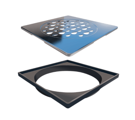 Grelha Quadrada 150 mm Polida com Acessórios