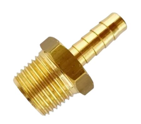 Espigão Fixo Macho 1/2 NPT – Comprimento 50 mm (Várias Medidas de Mangueira)
