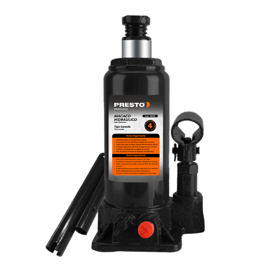 Macaco Hidráulico Tipo Garrafa 4 Toneladas
